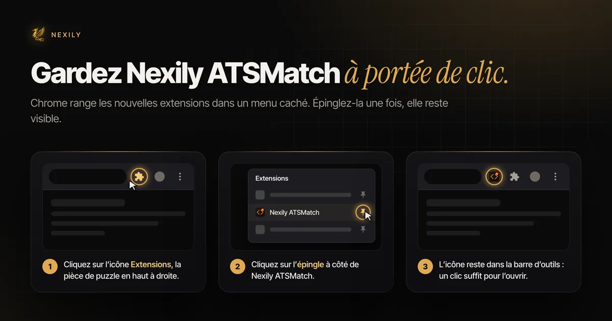 Comment épingler Nexily ATSMatch dans Chrome