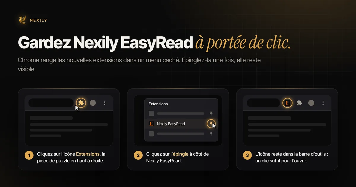Comment épingler Nexily EasyRead dans Chrome