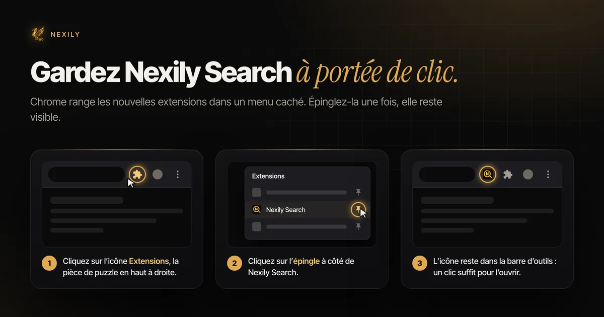 Comment épingler Nexily Search dans Chrome