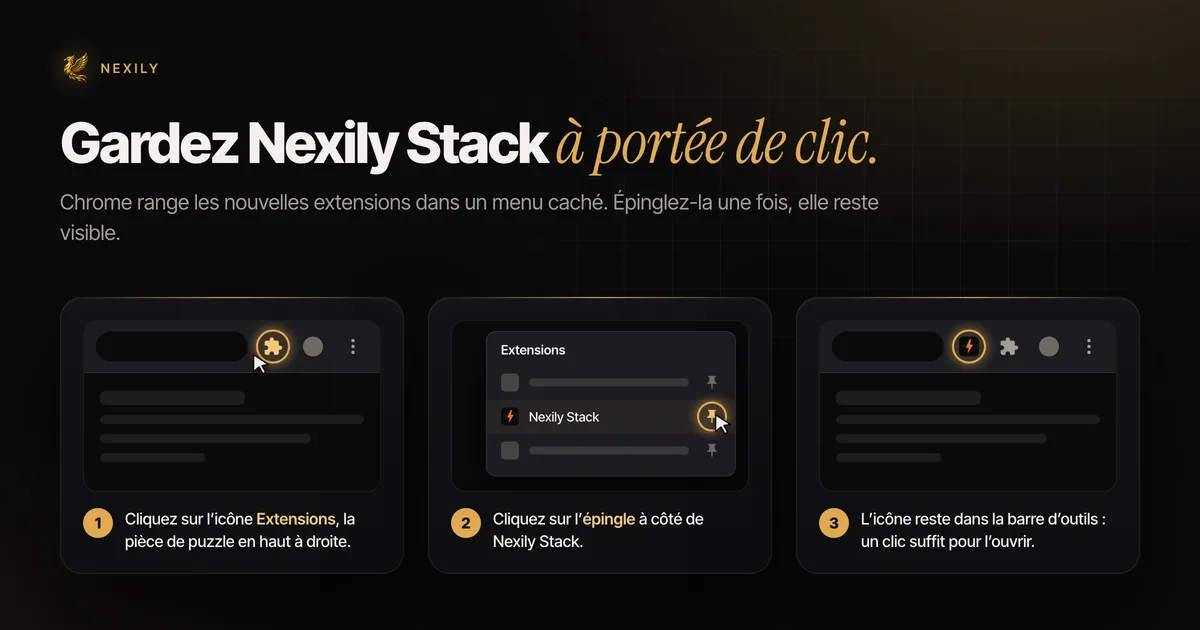 Comment épingler Nexily Stack dans Chrome