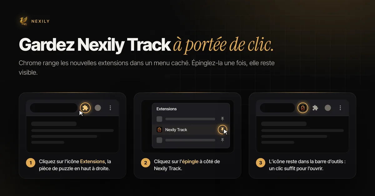 Comment épingler Nexily Track dans Chrome